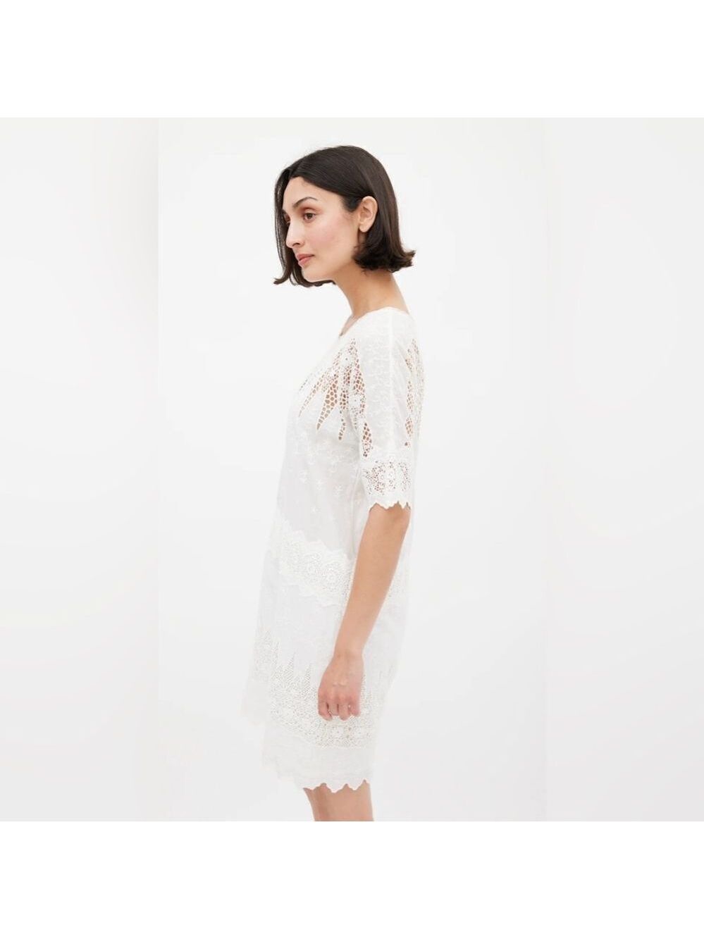 Ulla Johnson Violet Eyelet Scalloped Lace Dress - Picture 3 of 11